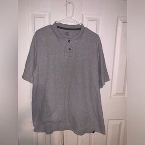 Mens XL- Reg Cabelas Gray Collared Button Down Short Sleeve‎ Polo Shirt